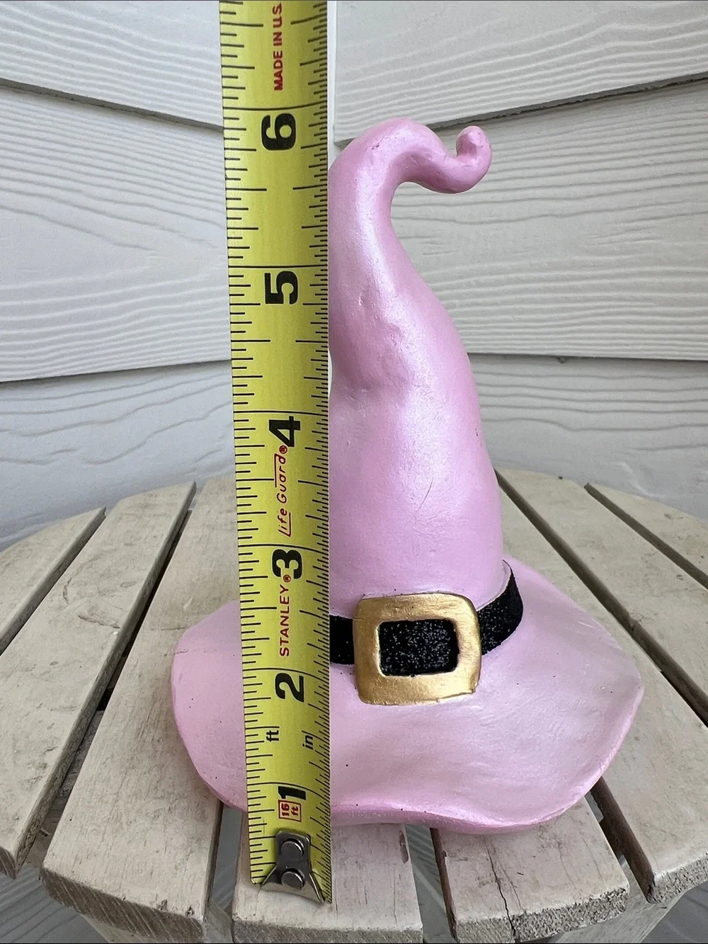 Pink Spooky Cute Halloween Witch Hat Tabletop Decor Figurine 6